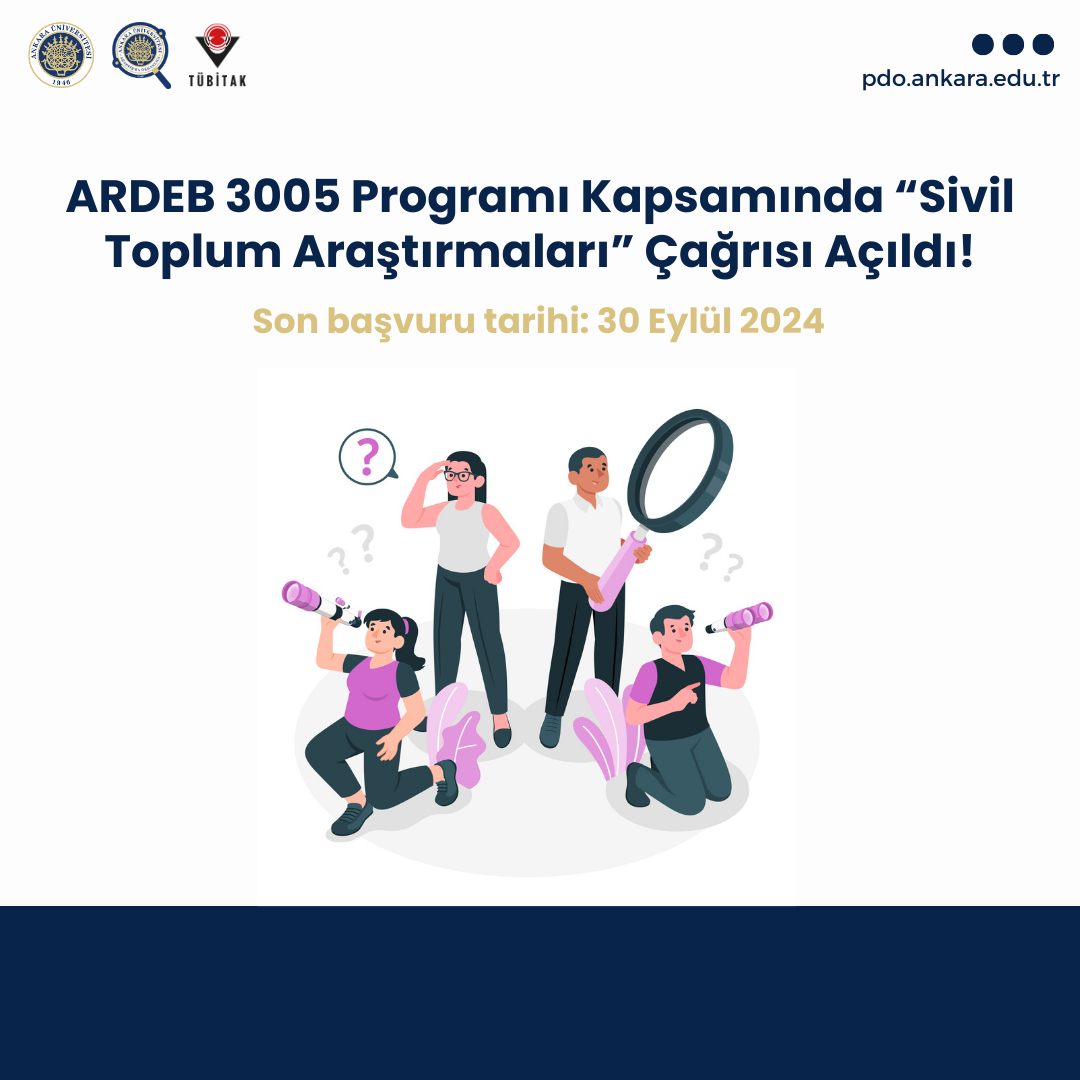 ARDEB 3005 Programı Kapsamında ''Sivil Toplum Araştırmaları'' Çağrısı Açıldı!