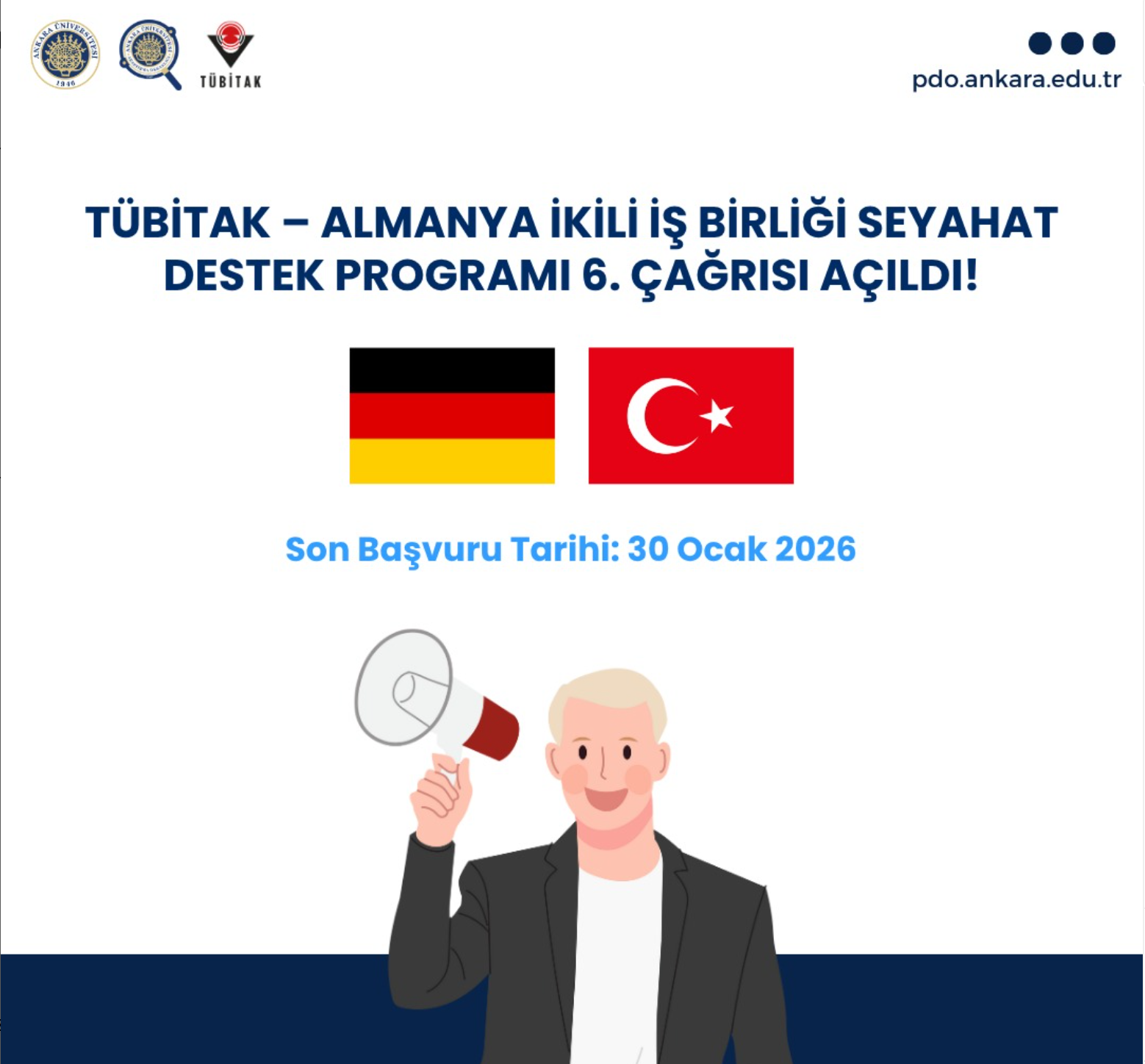 TÜBİTAK-ALMANYA İkili İş Birliği Seyahat Destek Programı 6. Çağrısı