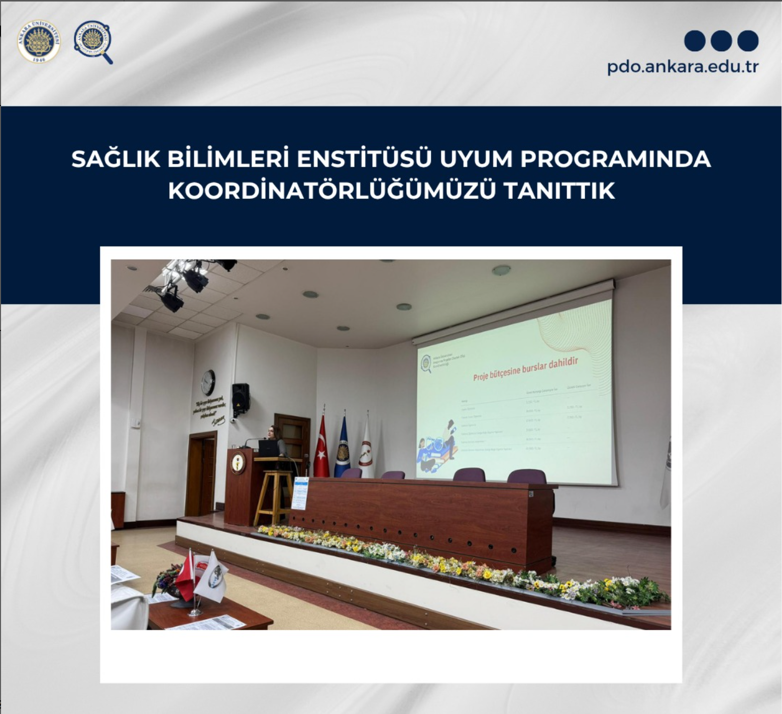 Sağlık Bilimleri Enstitüsü Öğrencilerine Uyum Programında Koordinatörlüğümüzü Tanıttık