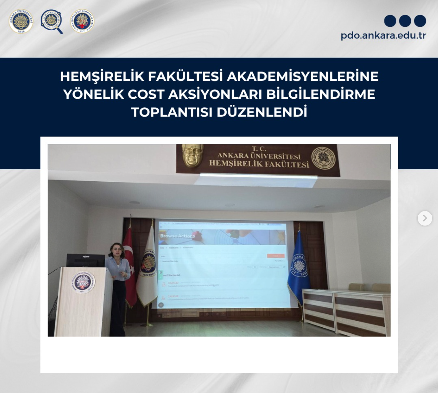 Hemşirelik Fakültesi Akademisyenlerine Yönelik COST Aksiyonları Bilgilendirme Toplantısı Düzenlendi