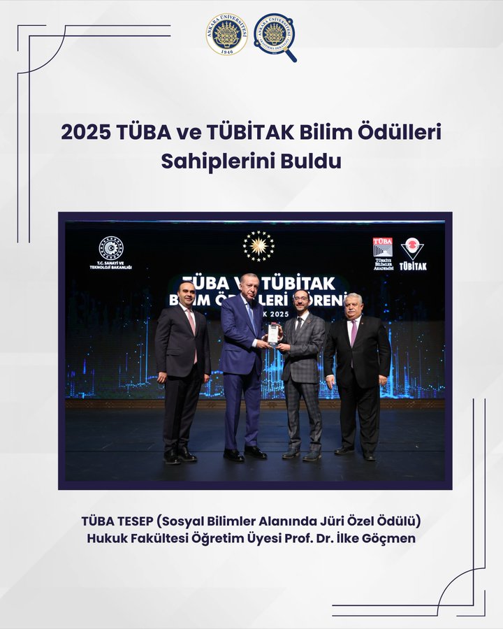 2025 TÜBA VE TÜBİTAK BİLİM ÖDÜLLERİ SAHİPLERİNİ BULDU!