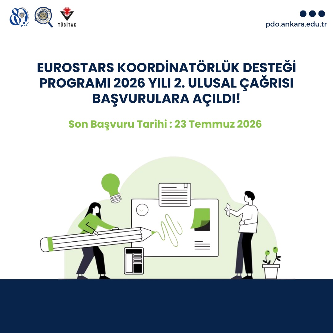 Eurostars-3 Programı Eurostars Koordinatörlük Desteği Programı 2026/2 Ulusal Çağrısı Açıldı!